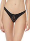 Minerva Aria Women's String with Lace Black