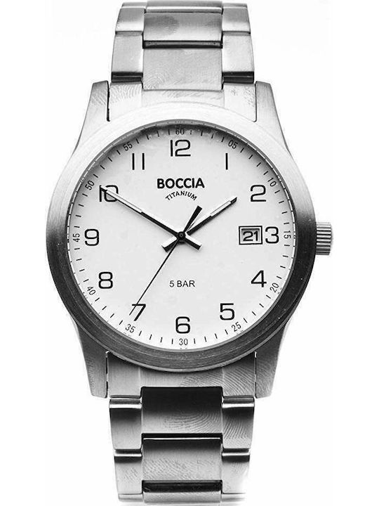 Boccia Ανδρικό Ρολόι 40mm Μπαταρίας με Ασημί Με...