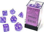 Chessex Borealis Polyhedral Purple/white Luminary 7-Die Set Zaruri 27577