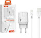 Somostel Φορτιστής με Θύρα USB-A και Καλώδιο Lightning 18W Quick Charge 3.0 Λευκός (SMS-Q02)