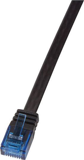 LogiLink Flat U/UTP Cat.6 Gigabit Network Cable Ethernet 2m Black