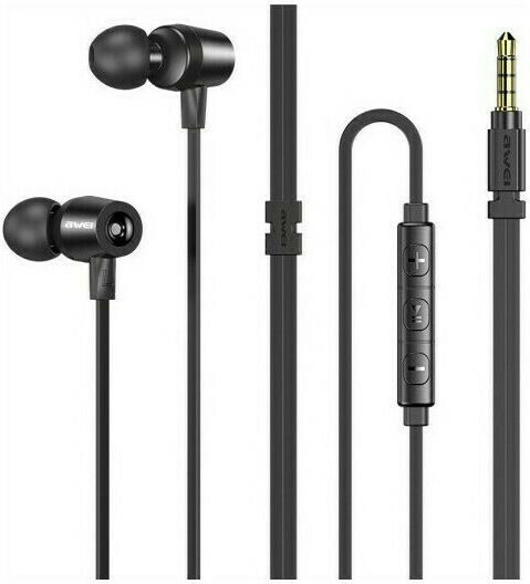 Awei L5 În ureche Handsfree cu două căști cu mufă 3.5mm Negru