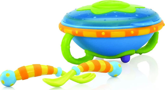 Nuby Παιδικό Σετ Φαγητοδοχείου από Πλαστικό Blue 3τμχ