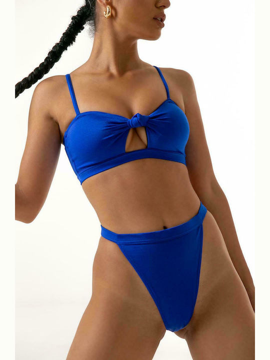 Olympic Stores Set Bikini Με Ενίσχυση Ψηλόμεσο Μπλε