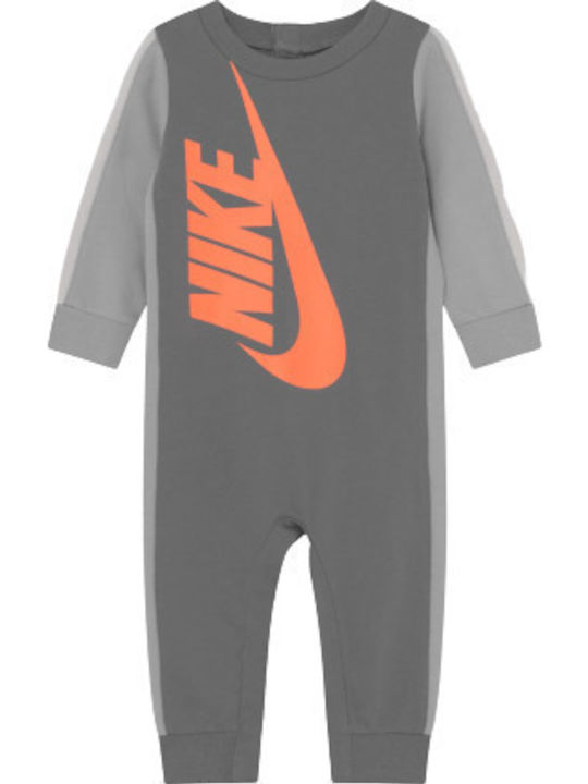 Nike Coverall Бебешко Боди Дълъг ръкав Сив