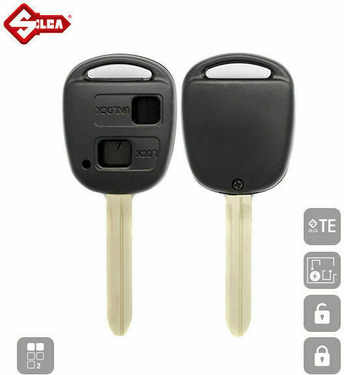 Silca Car Key Shell with Blade with 2 Buttons for Toyota με Λεπίδα & 2 Κουμπιά