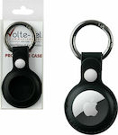 Volte-Tel Keyring Leather Keychain Case for AirTag Black