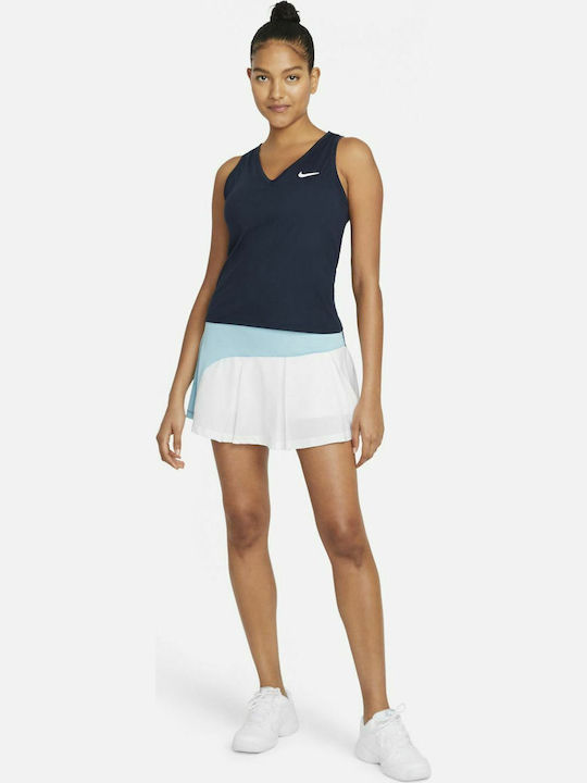 Nike Court Victory Women's Athletic Blouse Sleeveless with V Neck Navy Blue