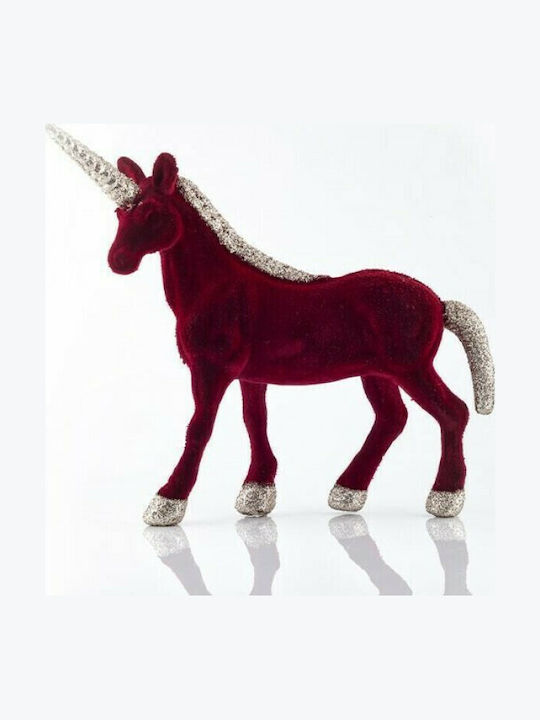 Eurolamp Christmas Fabric Figure Horse Burgundy Height 20cm 6pcs