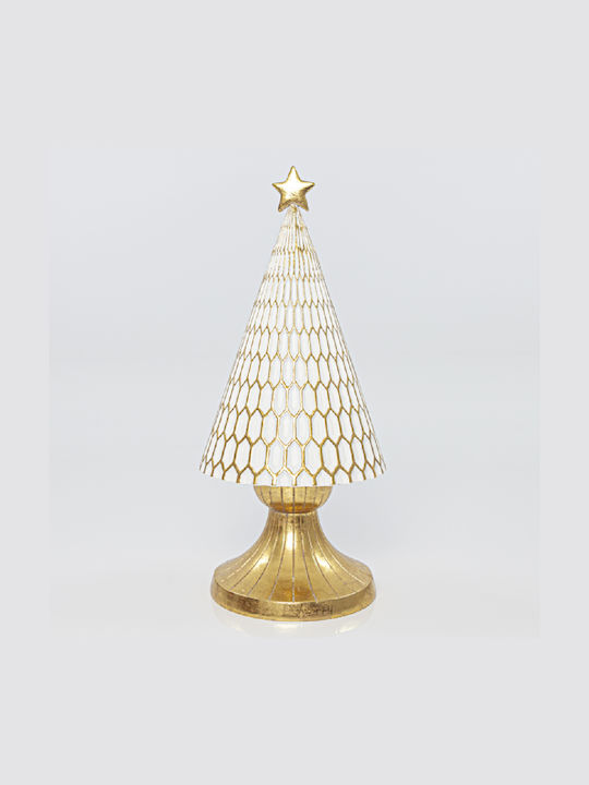 Decorațiune de Crăciun Ceramic Braduleț Conul 30.5cm. Alb