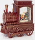 Christmas Decorative Train Lighted with Santa Claus 16.5x8.3x17cm Plastic Red Train with Santa Claus Inside and Transformer with Timer 16.5x8.3x17cm