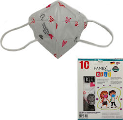 Famex Kids Mask FFP2 NR Pink Hearts 1000τμχ