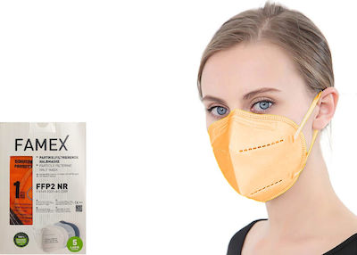 Famex Disposable Protective Mask FFP2 Particle Filtering Half NR Orange 100pcs