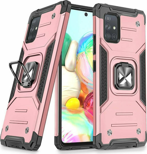 Wozinsky Ring Armor Umschlag Rückseite Kunststoff Rosa (Galaxy A71)