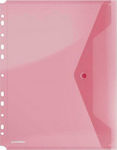 Donau Folder Transparent with Button for Paper A4 Red 8540001PL-04