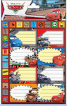 Gim Notebook Labels Cars 8pcs