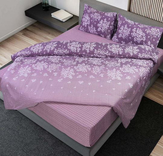 Beauty Home Σετ Παπλωματοθήκη Βαμβακερή 165x240cm Μονή με Μαξιλαροθήκη Εμπριμέ