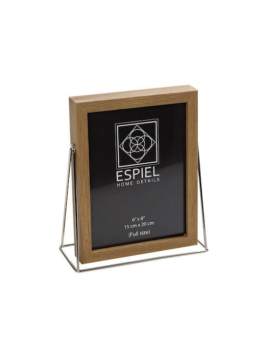 Espiel Κορνίζα Μεταλλική 15x20cm Καφέ / Ασημί