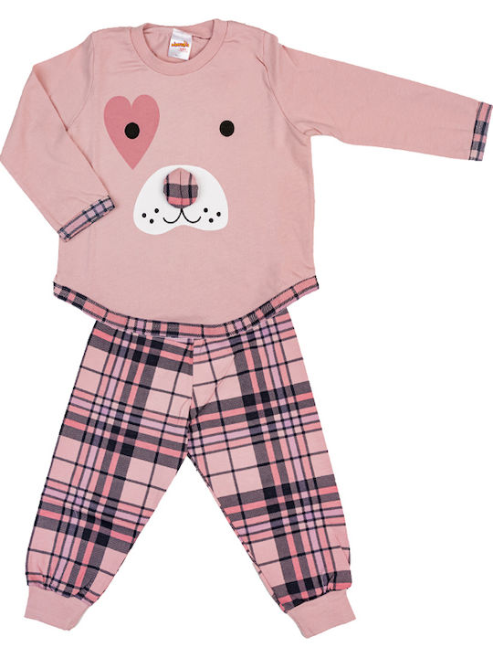 Minerva Kids' Pajamas Winter Pink Baby Dog Nose