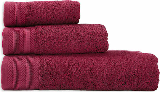 Nef-Nef Homeware Πετσέτα Προσώπου Life 50x90εκ. 1161 Bordo Βάρους 550gr/m²