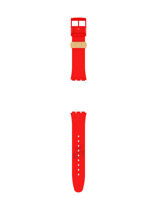 Swatch P(E/A)Nse-Moi Καουτσούκ Λουράκι Κόκκινο 20mm