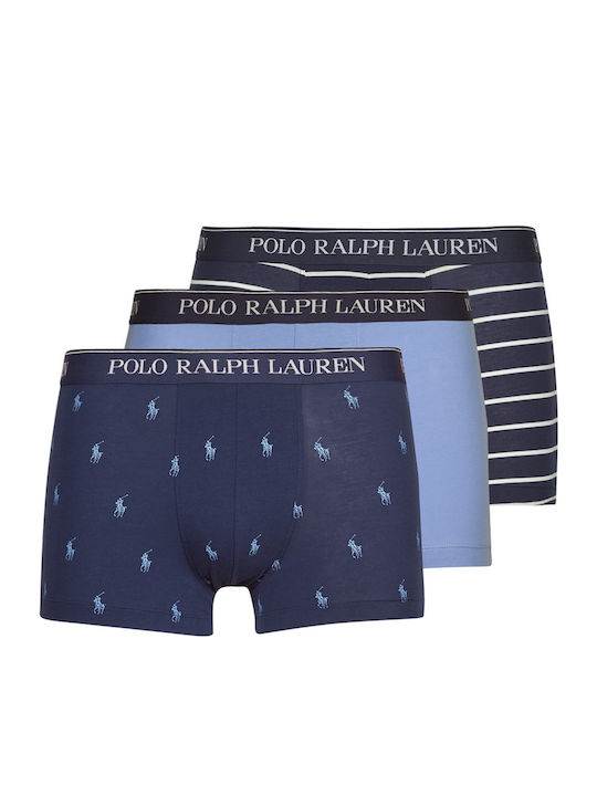 Ralph Lauren Ανδρικά Μποξεράκια Μπλε με Σχέδια 3Pack