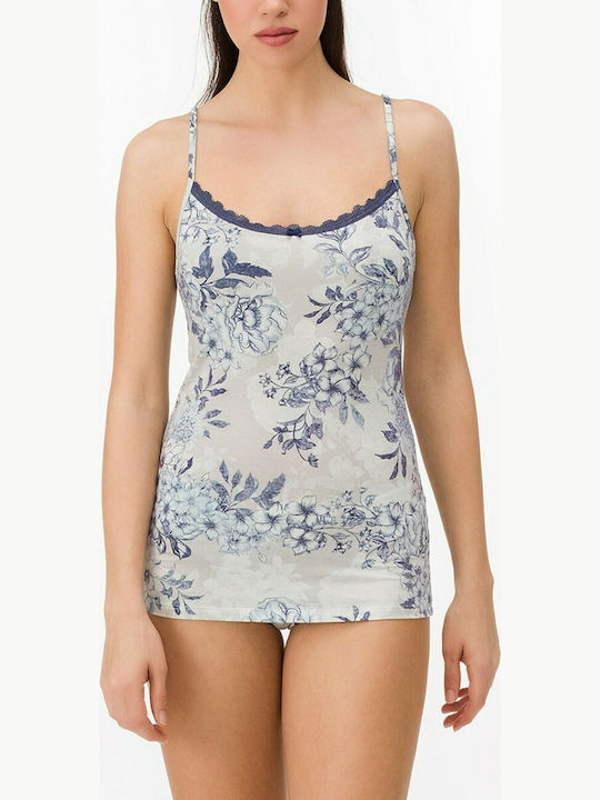 Cu Bretele albastru indigo Tricou pentru femei