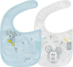 Interbaby Mickey 1 Bib Fabric with Hoop & Loop Fastener Multicolored 2pcs