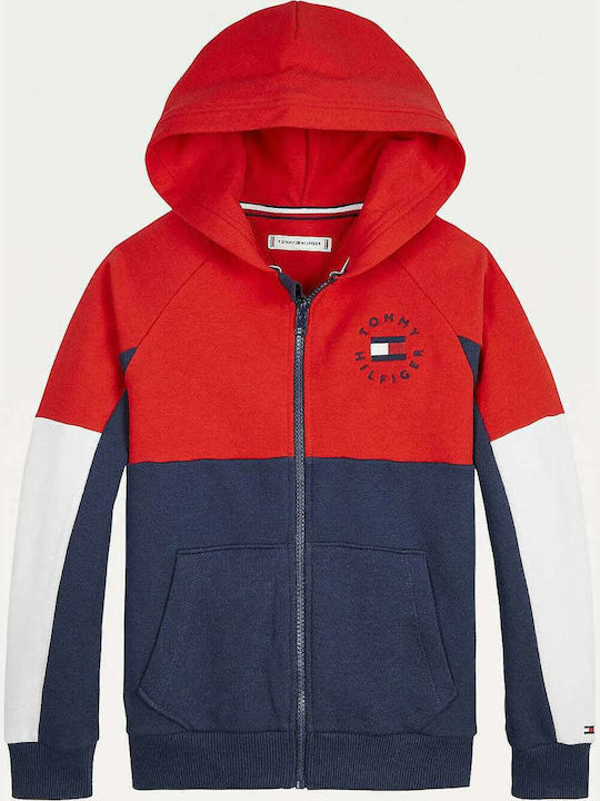Kids Sweatshirt Cardigan with Hood Multicolored