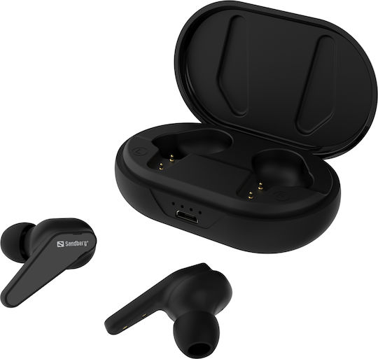 Sandberg Touch Pro In-ear Bluetooth Handsfree Ακουστικά με Θήκη Φόρτισης Μαύρα