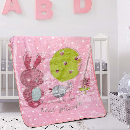 Beauty Home Blanket Cot Art 5256 Velvet Pink 110x140cm
