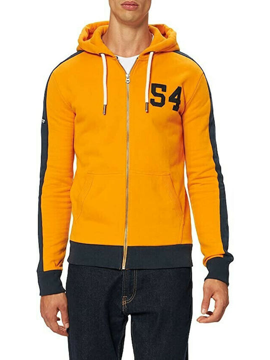 Superdry Ζακέτα με Κουκούλα Κίτρινη