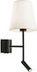 Viokef Sonia Modern Leuchte Wand mit Fassung E27 und Schalter Schwarz 47cm