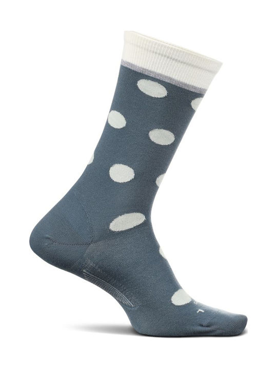 Feetures Polka Dots Ul LW15439 Athletic Socks Blue 1 Pair