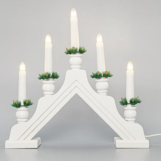 Eurolamp Christmas Wood White Electric Candle 32.5x32cm