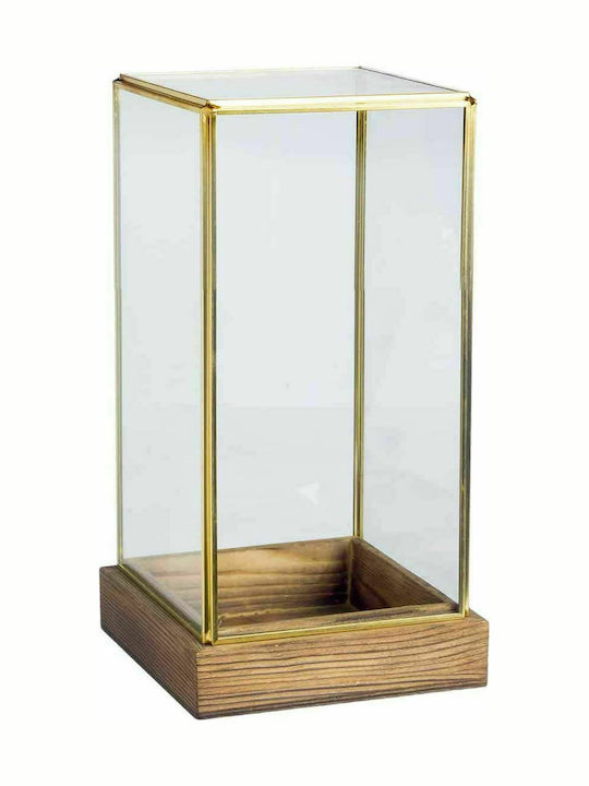 JK Home Decoration Candle Holder Glass Gold 12x11x26cm 1pcs