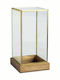 JK Home Decoration Candle Holder Glass Gold 12x11x26cm 1pcs