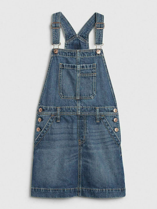 Kinder Latzrock aus Jeans Blau