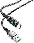 Hoco S51 Braided USB 2.0 Cable USB-C male - USB-A male Black 1.2m
