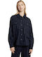 Langärmelig Damen Hemd Marineblau Gestreift