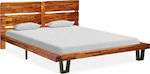 Κρεβάτι Υπέρδιπλο από Μασίφ Ξύλο Ξύλο Ακακίας Live Edge 160x200cm
