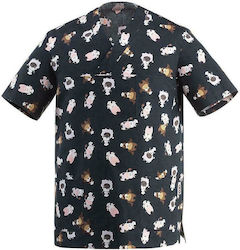 Egochef Blouse Chef Cotton Unisex Black with Lo...