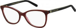 Marc Jacobs Women's Acetate Butterfly Prescription Eyeglass Frames Burgundy MARC 559 7QY