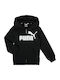 Athletic Kids Sweatshirt Cardigan Cotton with Hood Black Essential Big