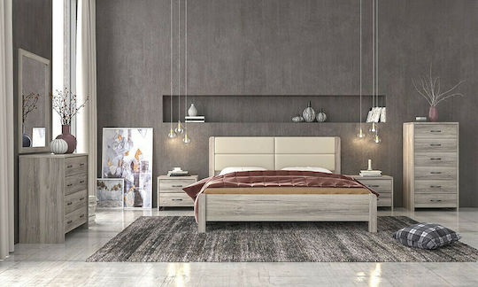 Bedroom Furniture Set Ν45Δ Σταχτί 150x200cm 6pcs