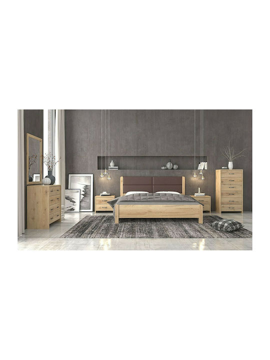 Bedroom Furniture Set Ν45Δ Μελί 160x200cm 6pcs
