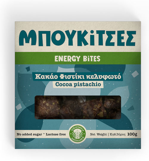 Οικογένεια Δασκαλάκη Μπάρα Ενέργειας / Βρώμης με Κακάο & Φιστίκι Αιγίνης Χωρίς Προσθήκη Ζάχαρης 100gr
