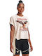 Under Armour Rock Iron Paradise Damen Sportlich T-shirt Weiß