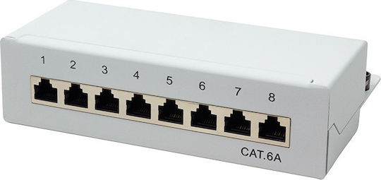 LogiLink Пач панел за рафт 1U 8 порта cat6a Сив