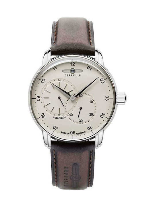 Zeppelin Captain's Line Men's Watch 43mm Chronograph Automatic with Brown Leather Strap